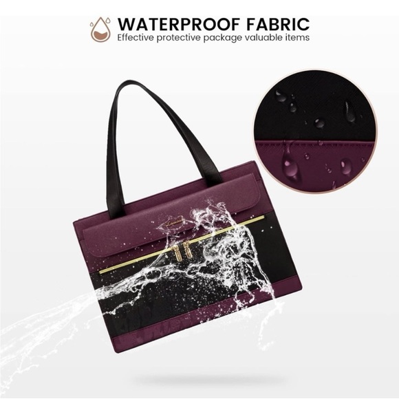 Lovevook Burgundy and Black Women's Lap Too Bag - Picture 9 of 10